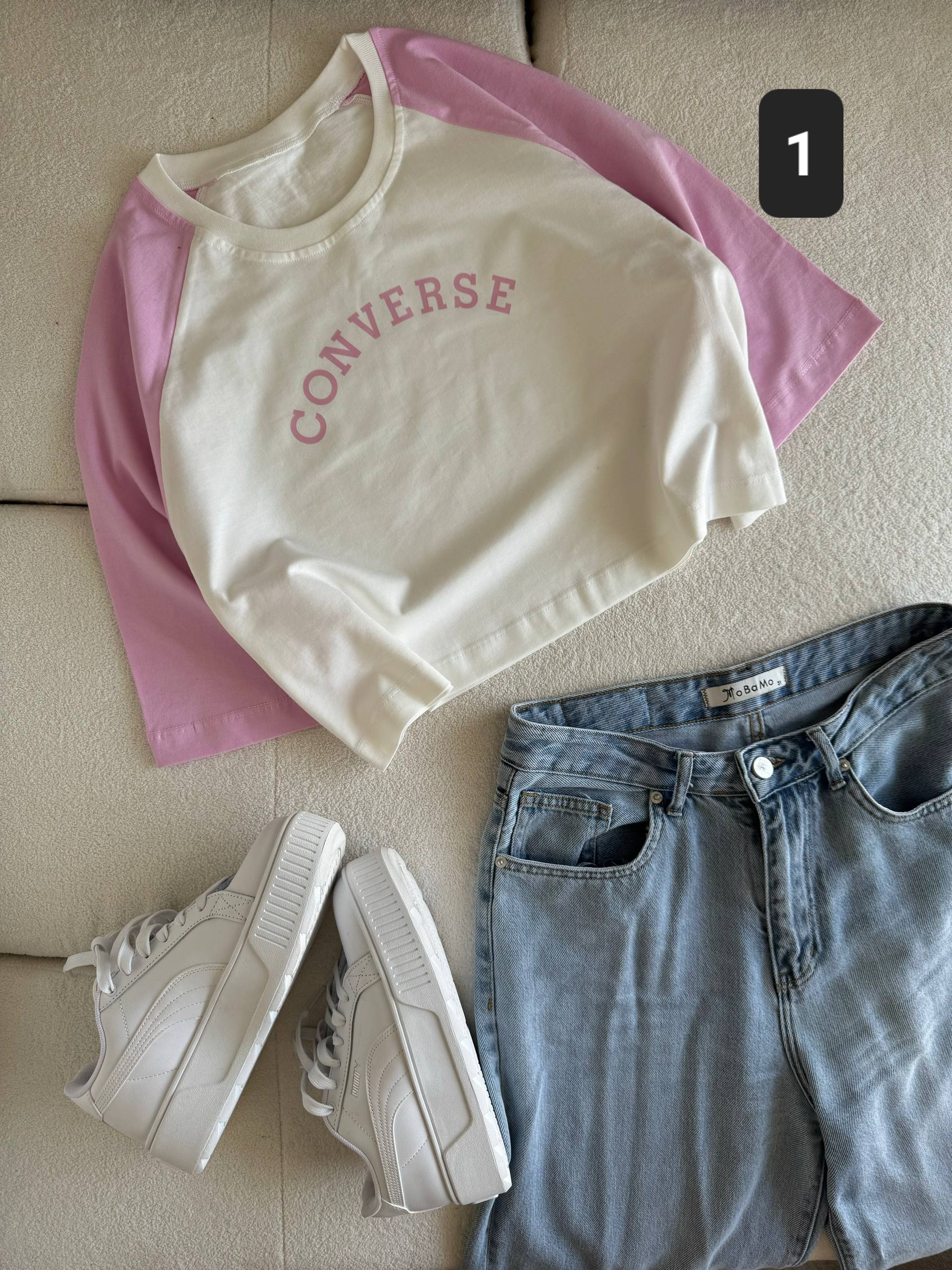 تیشرت کراپ زنانه کانورس